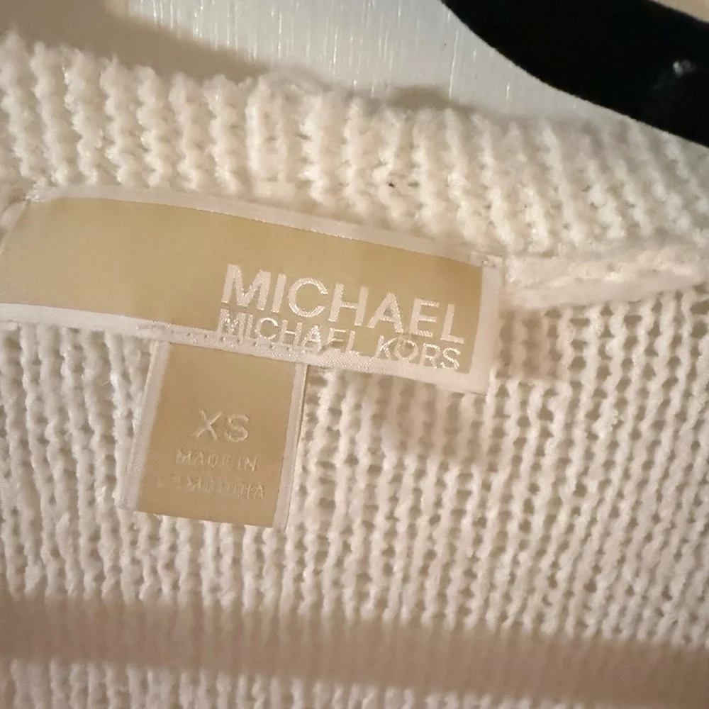 Michael Kors Cream Open-Front‎ Cardigan Oversized